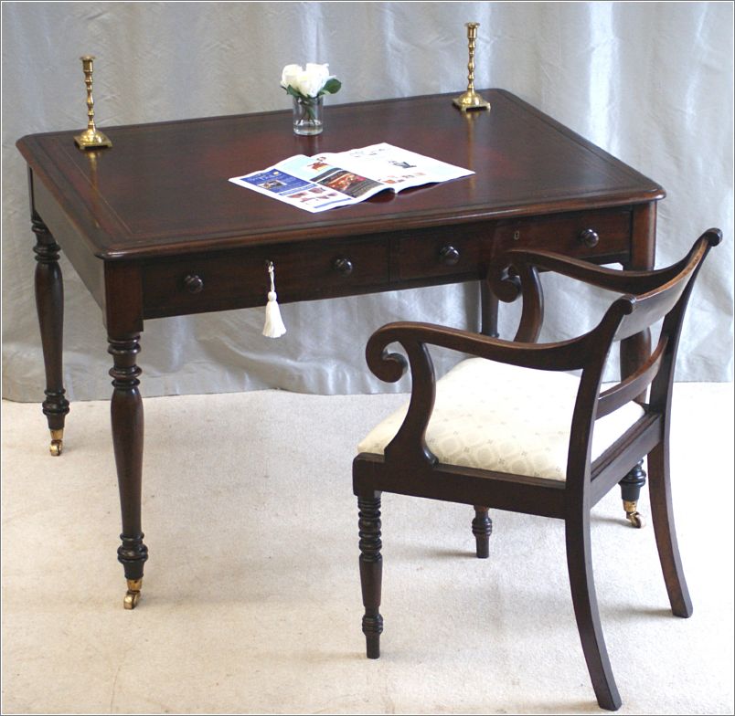 3042 Antique William IV Mahogany Library Table (2)